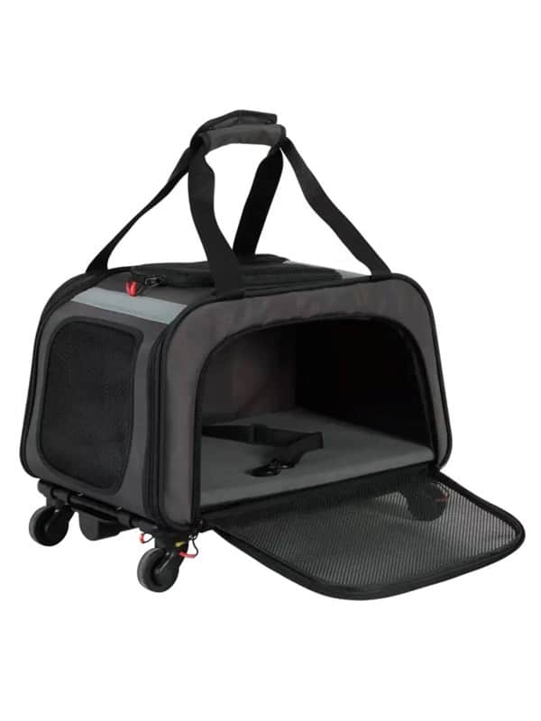 Zolux Nomad - transporttaske til kæledyr med hjul til hunde og katte - 47×32×27 cm